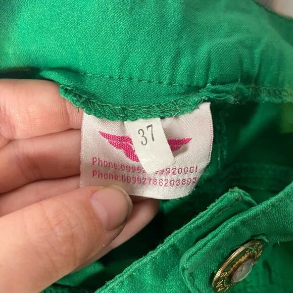 SJ Green Zipper Pants Sz 37 - Picture 4 of 9